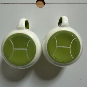 2 pack of OXO Tot Big Kids Bowl clear with Green toddler snack holders.